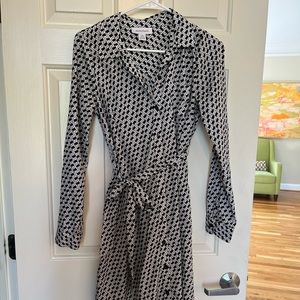 Black and white long sleeve shirt dress from Motherhood Maternity